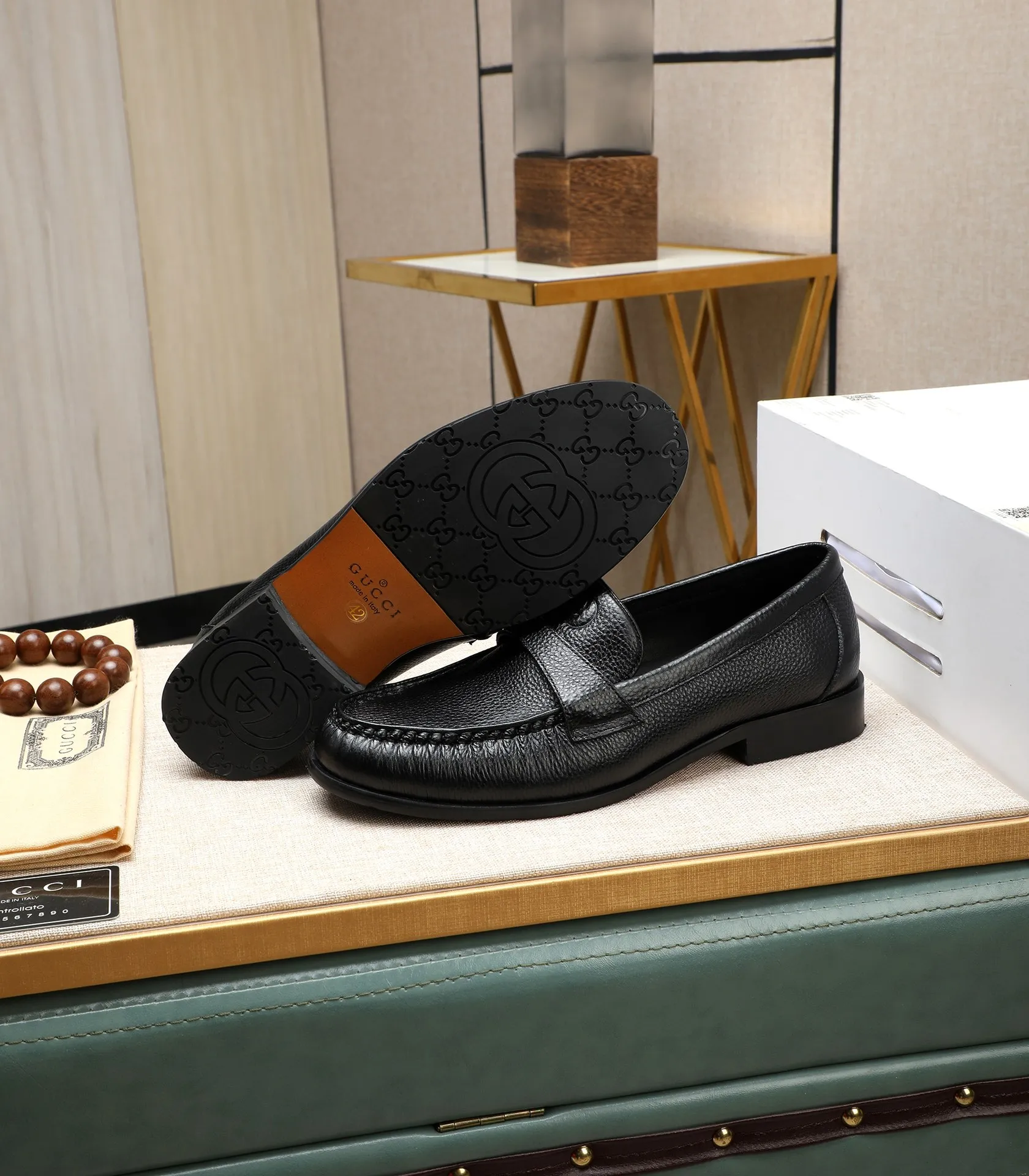 Men's shoes 💰500 📛📛 Original version (water-dyed cow lining) GUCCI official website formal shoes 🌀 Italian 🇮🇹 imported cowhide ➕ top imported water-dyed cowhide lining 💋 fine handmade original bottom, the real thing looks better when photographed in person Standard size 38-44 (45 46 customized)